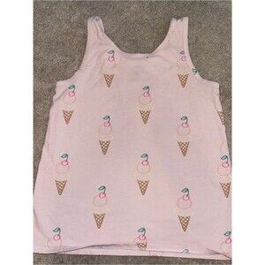 Girl’s Cat&Jack Pink Ice Cream Graphic Tank Top | Size Large (10/12)